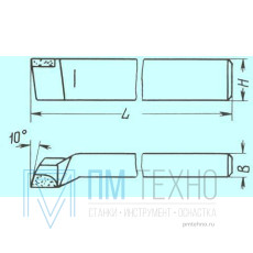 Резец Проходной упорный отогнутый 16х10х110 ВК8 ГОСТ 18879-73 ХИЗ